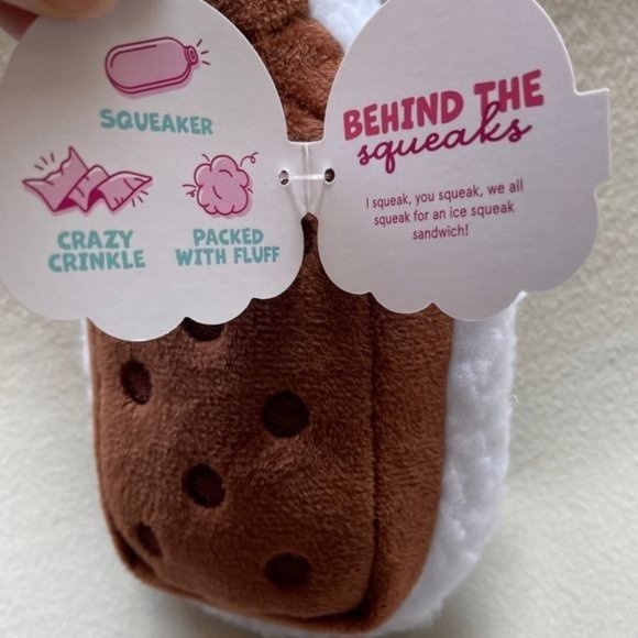 Bark Dog Toy Ice Cream sandwich Summer BarkBox squeaker crinkle Gift - Picture 5 of 6